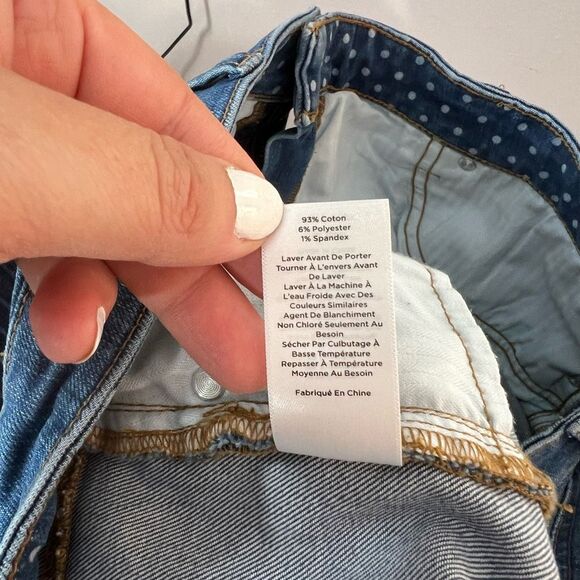 Talbots Blue Whiskered Cotton Blended Pedal Pusher Jean Size 14 - Picture 9 of 10